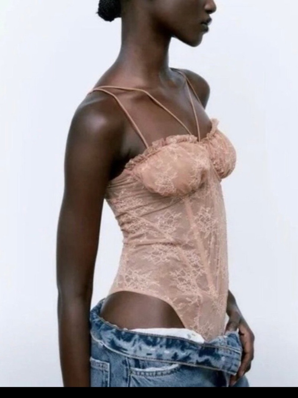 Zara lace Corset bodysuit top large